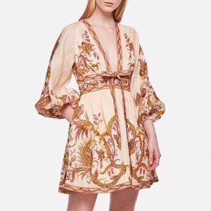 Zimmermann Cassia Plunge Bow Mini Dress